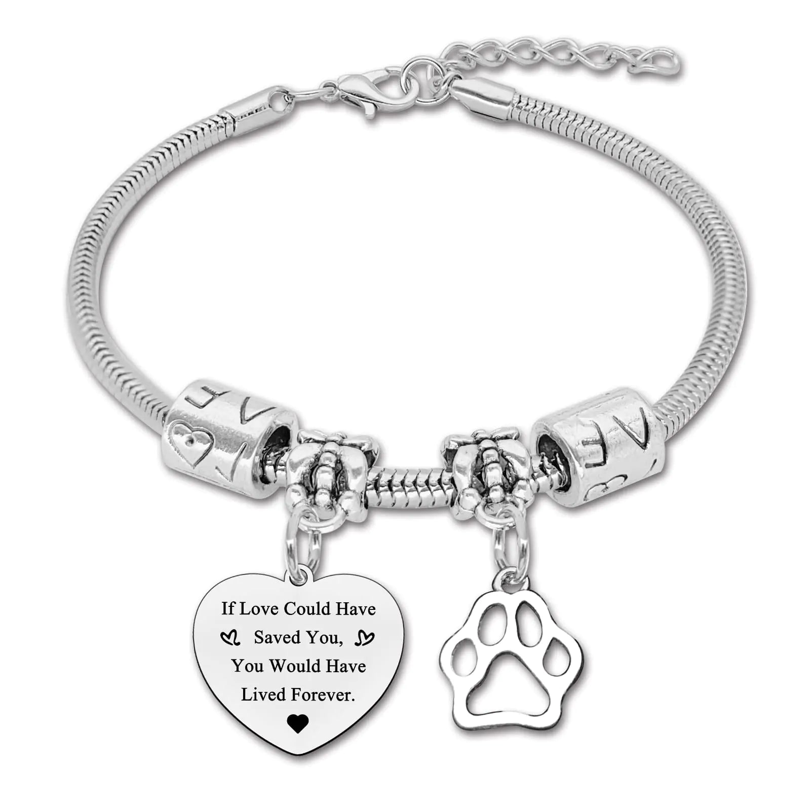Pet Memorial Bracelet Gifts for Women Dog Memorial Gifts Sympathy Gifts for Loss of Dog Cat Pet Lover Gift Remembrance Gift for Pet Owner Pet Loss Bracelet Gift for Women Christmas Jewelry Gift