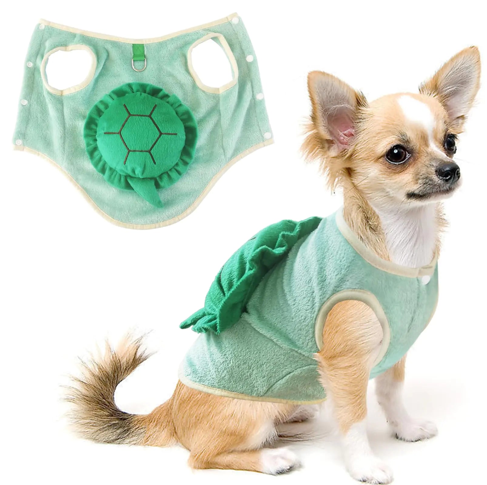 Idepet Dog Costume Turtle Pet Cat Halloween Tortoise Costumes Funny Cosplay Outfit Christmas Party Puppy Winter Vest with Tow Ring Doggie Warm Sweater Cat Coat (XX-Large)
