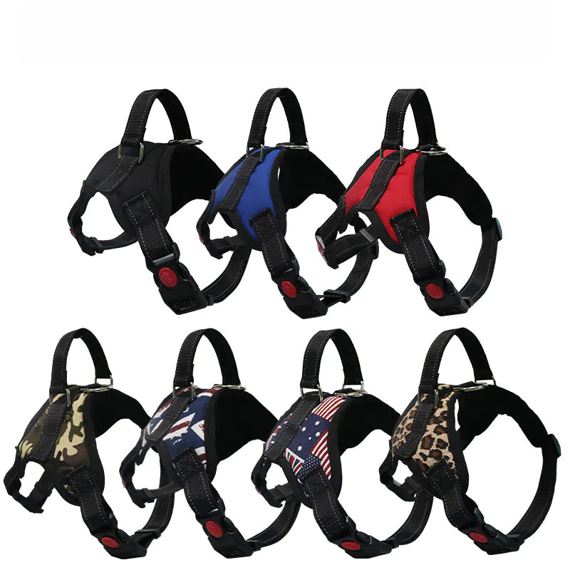 Adjustable Dog Harness and Reflective Leash Set