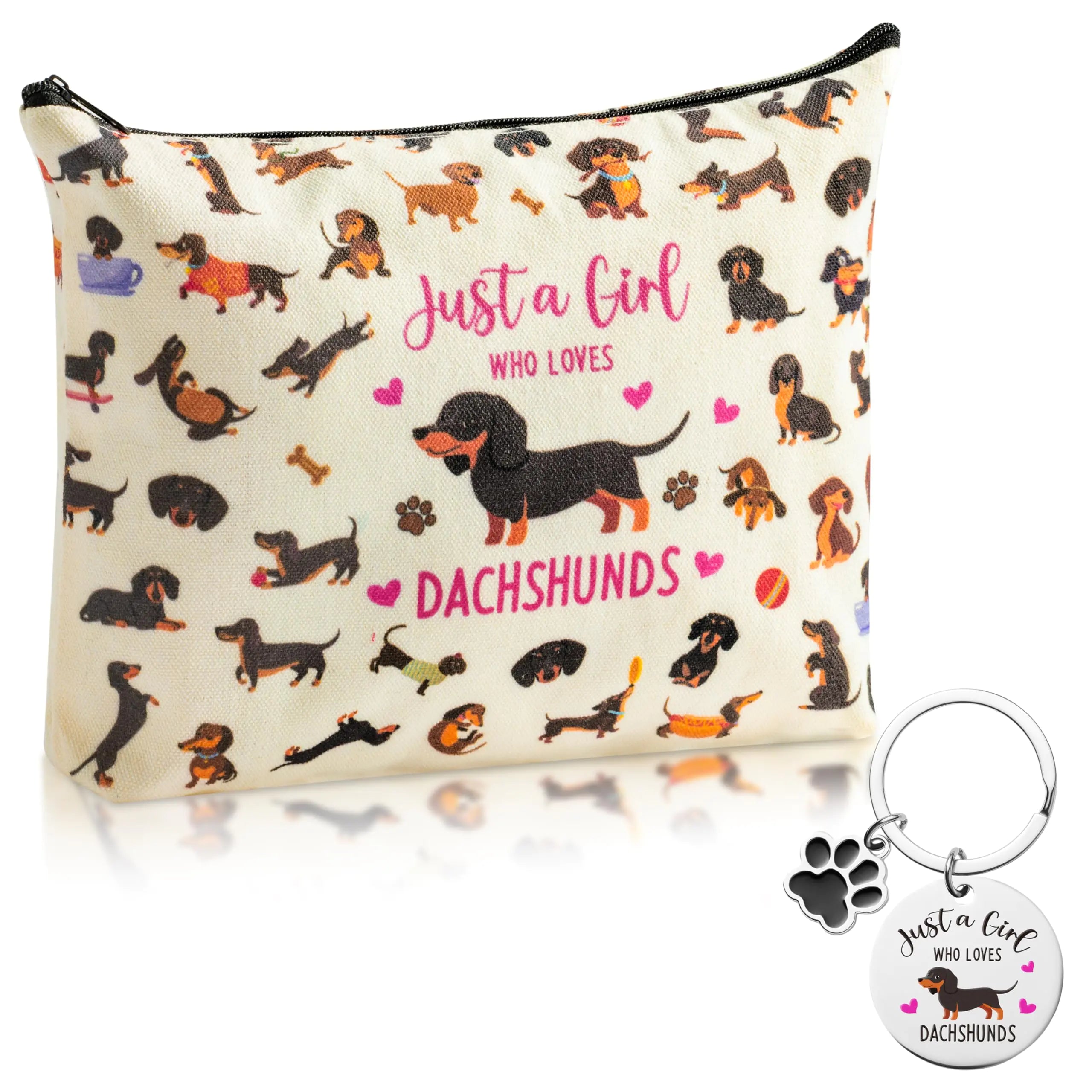 Makeup Bag & Keychain Set for Dog Lovers