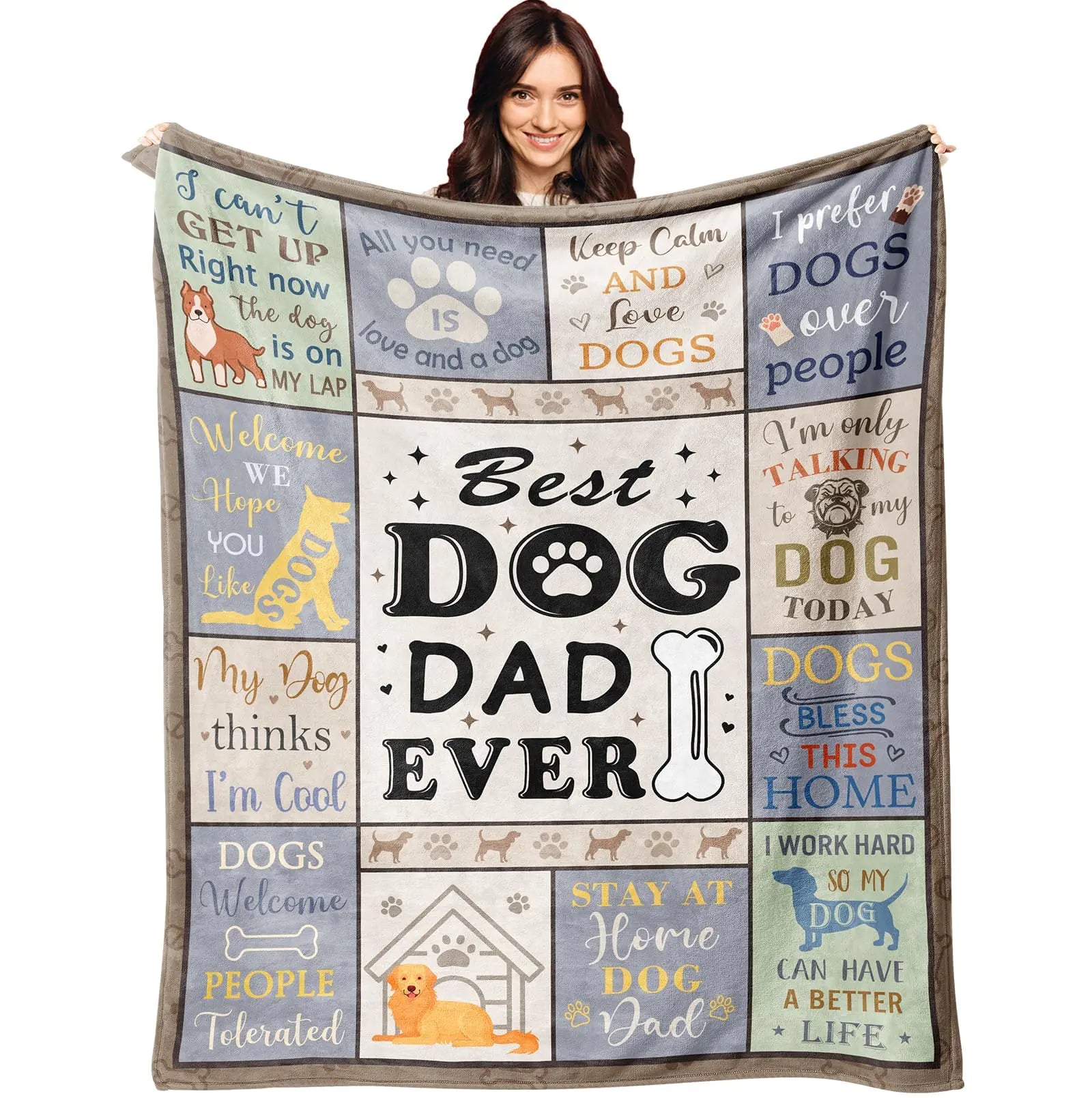 Dog Dad Blanket – 50" x 60" Cozy Throw for Dog Lovers