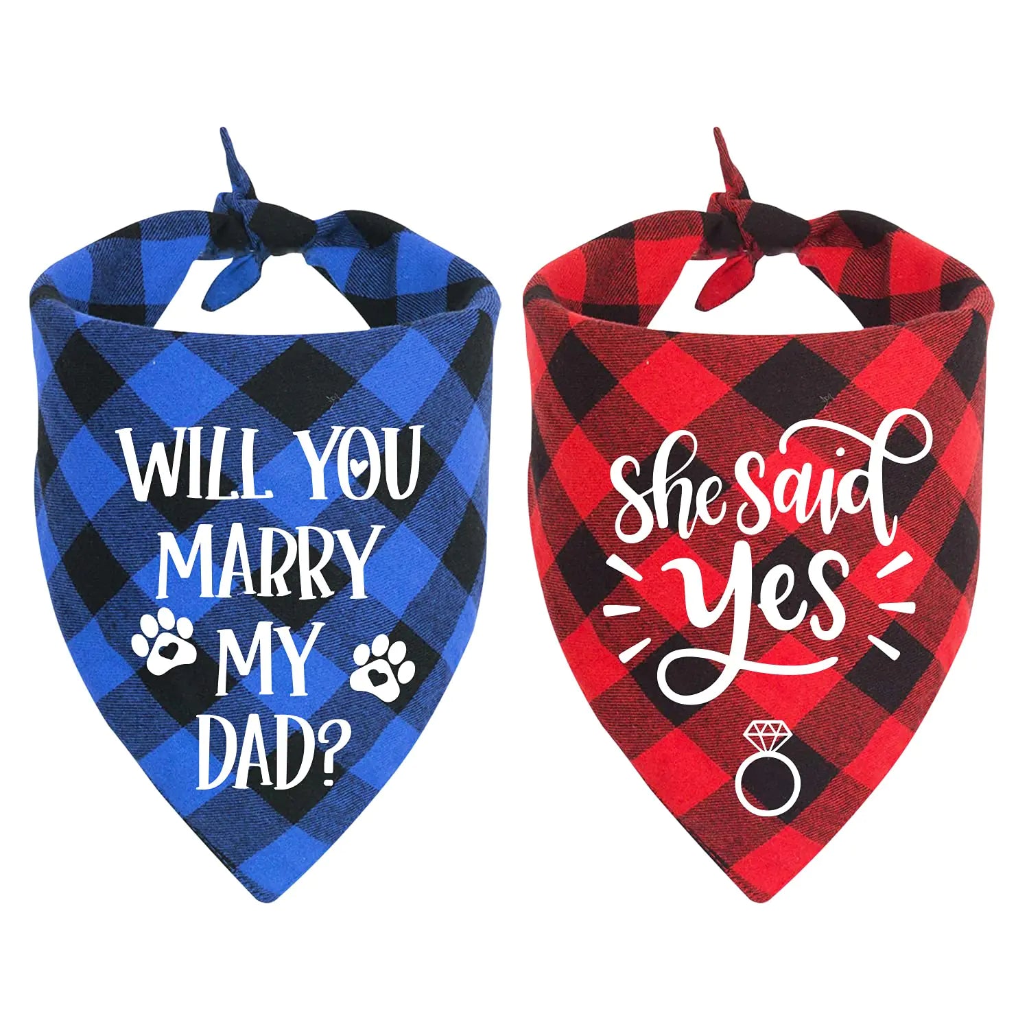 “Will You Marry My Daddy?” Dog Wedding Bandanas