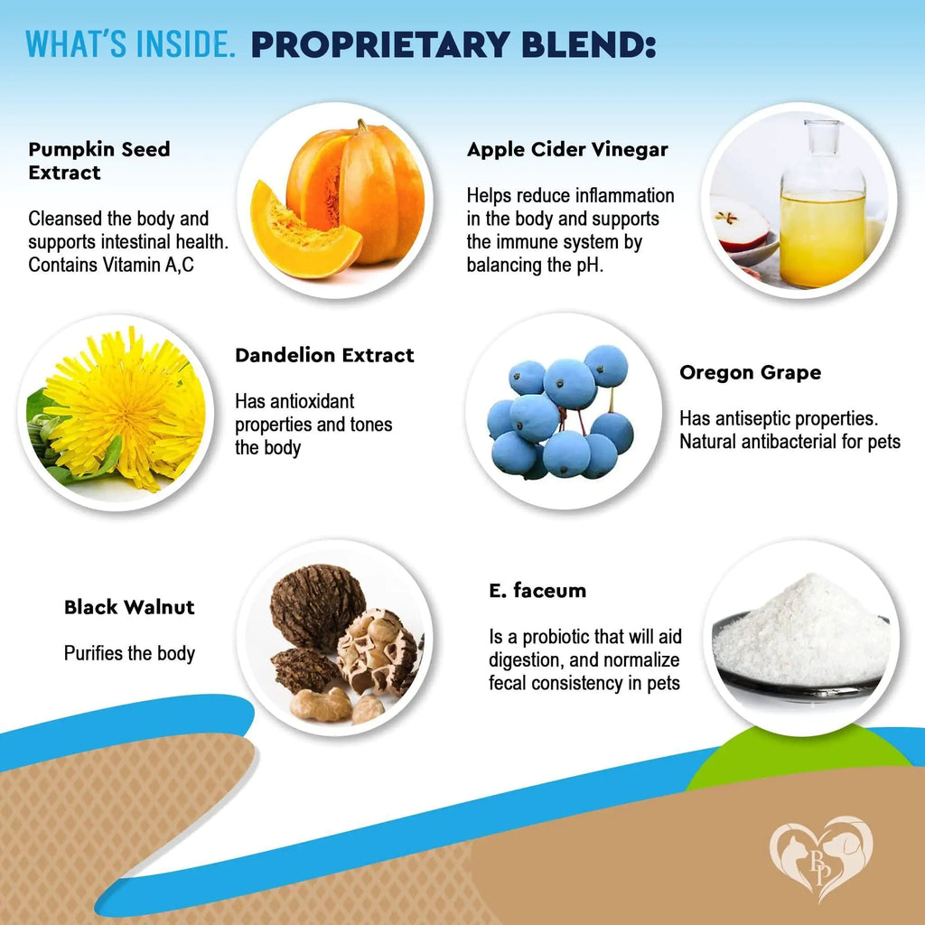 Natural Worm Treatment with Probiotics for Dogs & Cats – Daily Herbal Liquid Medicine