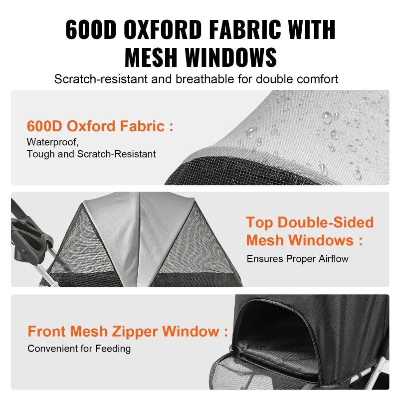 Four-Wheeled Pet Stroller