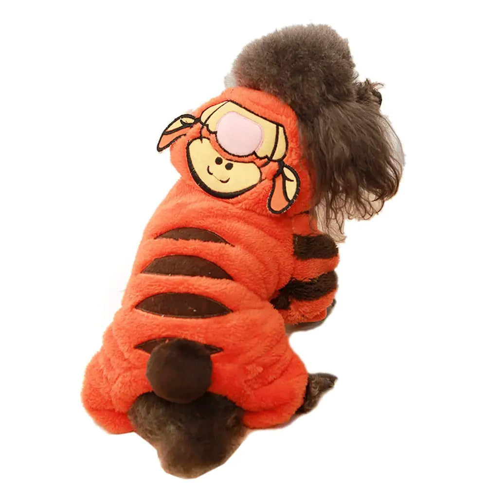 Tiger Dog Costume Funny Halloween Dog Costume Cute Dog Cosplay Jumpsuit Fashion Dress for Puppy Small Medium Large Dogs Special Events Photo Props Accessories