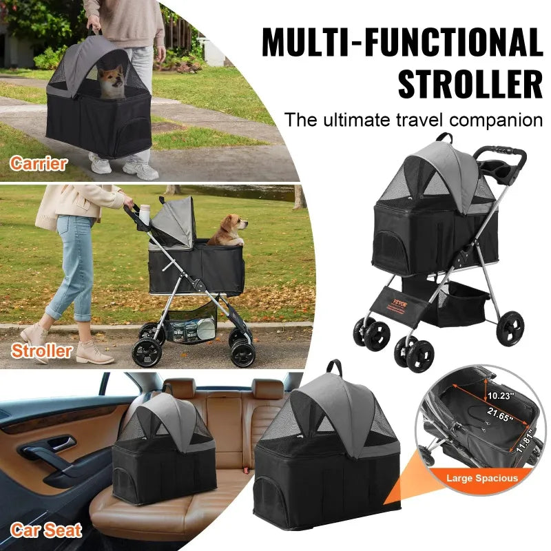 Four-Wheeled Pet Stroller