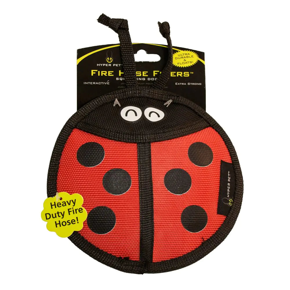Hyper Pet Firehose Flyers Ladybug – Durable Squeaky Dog Toy