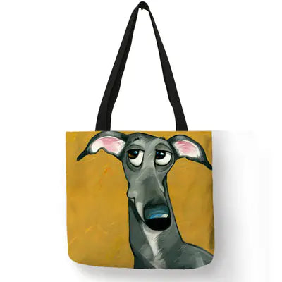 Dog Kiss Handbag – Stylish Linen Tote