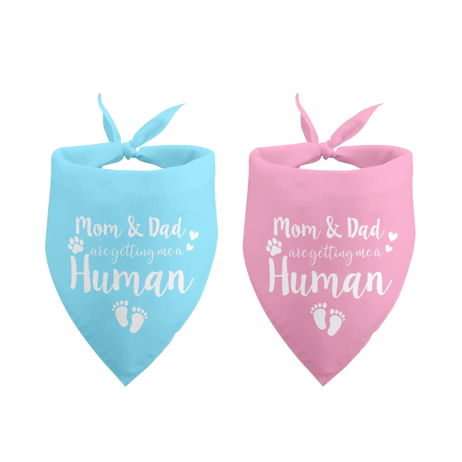 Pregnancy Announcement Gifts for Family 2 Pack Mom & Dad are Getting Me a Human Dog Bandana Gender Reveal Gifts Baby Announcement Photo Prop Pet Accessories for Dog Lovers Owner Gift