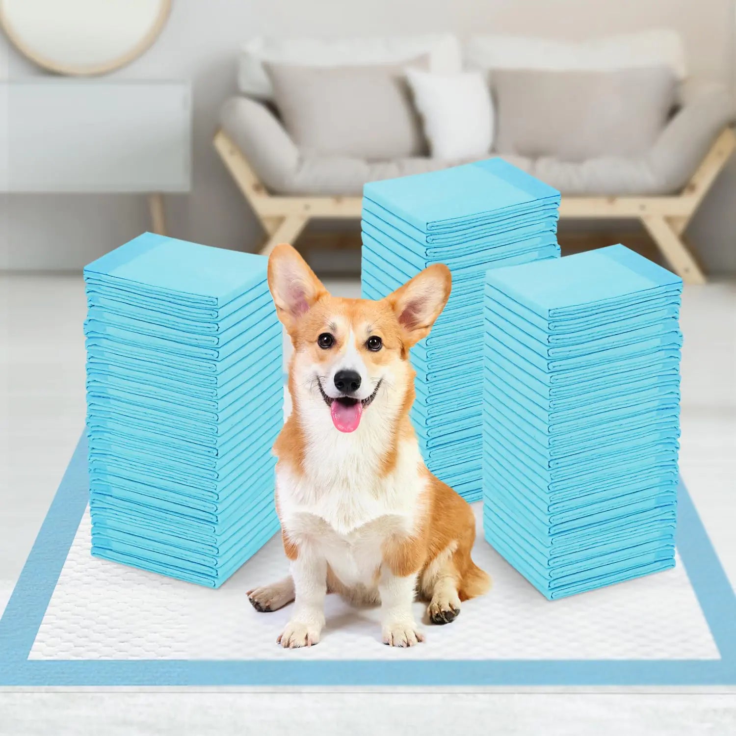 Puppy Pads — 6-Layer Leak-Proof, Super Absorbent Training Pads (60 Count)