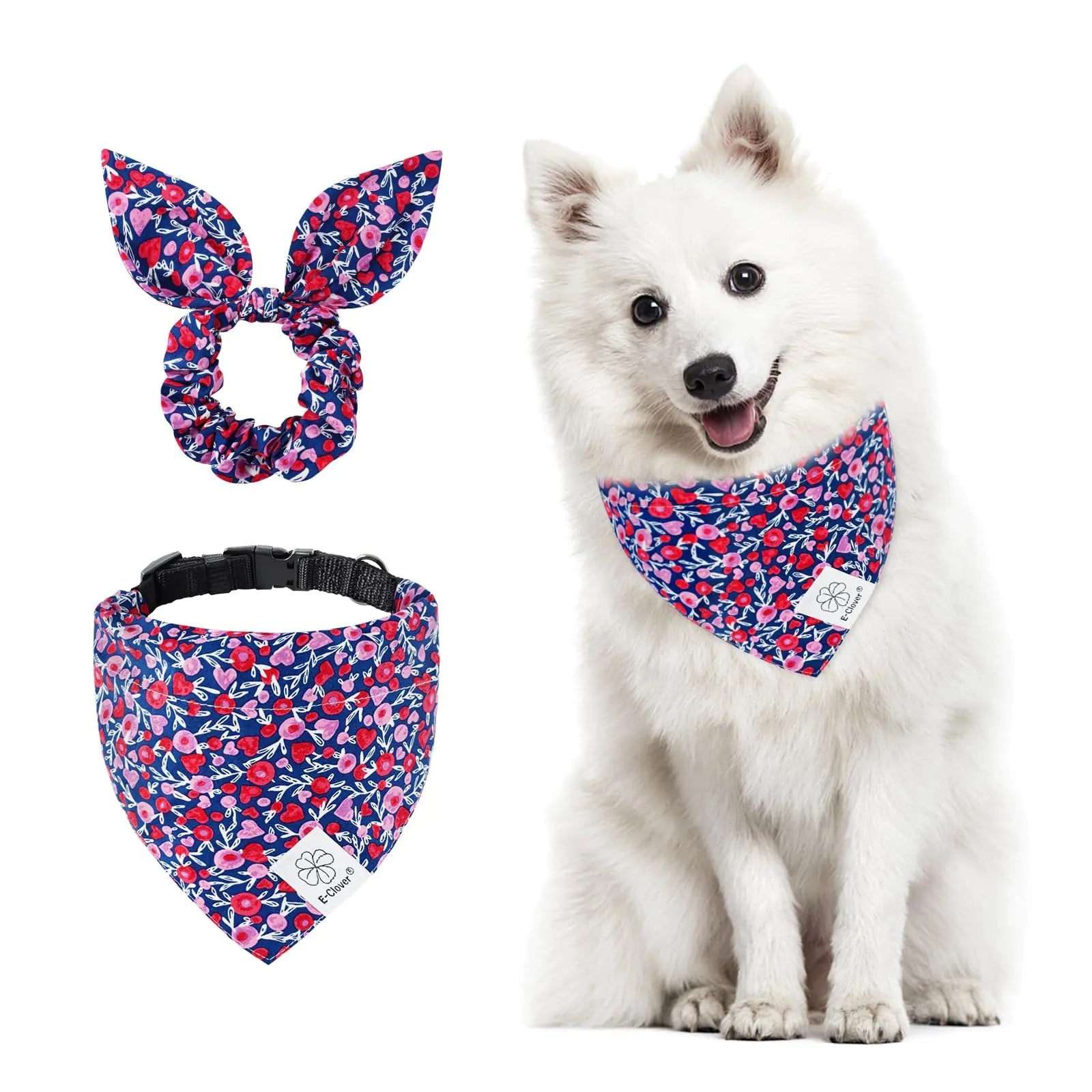 Pink Dog Bandana & Matching Scrunchie Set – Small Size