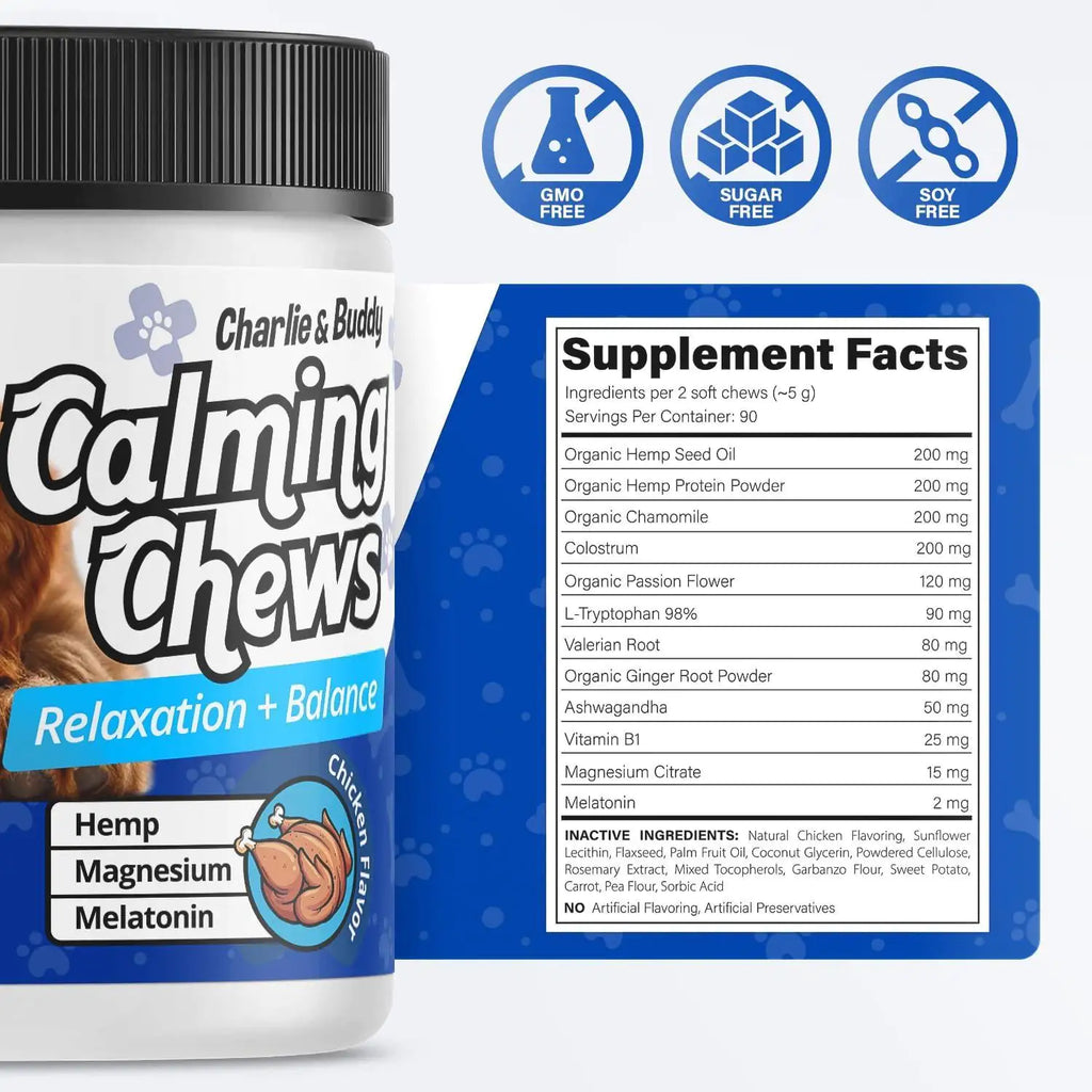 Calming Chews for Dogs – Anxiety Relief, 90 Pcs, Chicken Flavor