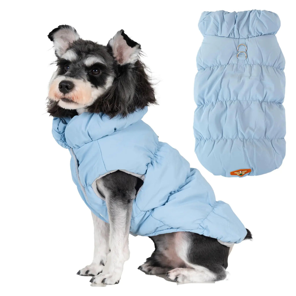 Cat Dog Winter Coat Puppy Dog Snowsuit Dog Jacket Dog Sweater Dog Vest Waterproof Windproof Warm Dog Cold Weather Coats Dog Clothes with Built in Harness for Small Medium Dogs Cats Blue 2XL