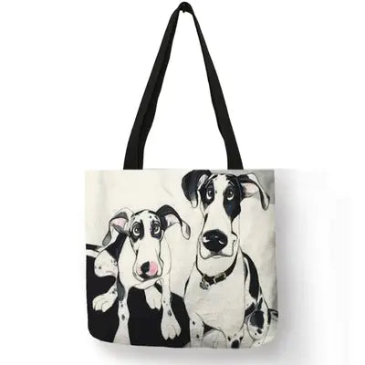 Dog Kiss Handbag – Stylish Linen Tote