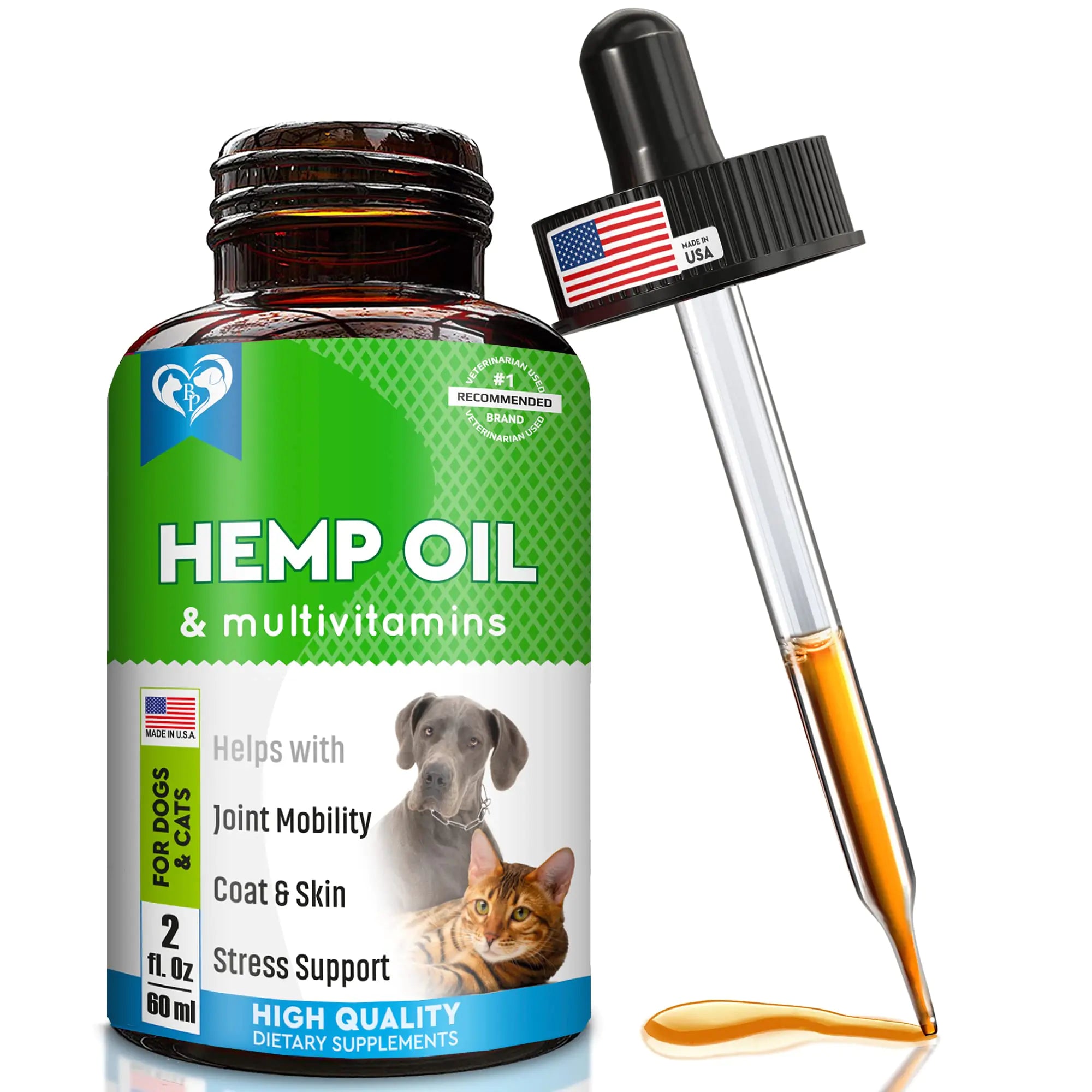 Cat & Dog Hemp Oil Drops – Natural Calming & Joint Relief for Pets