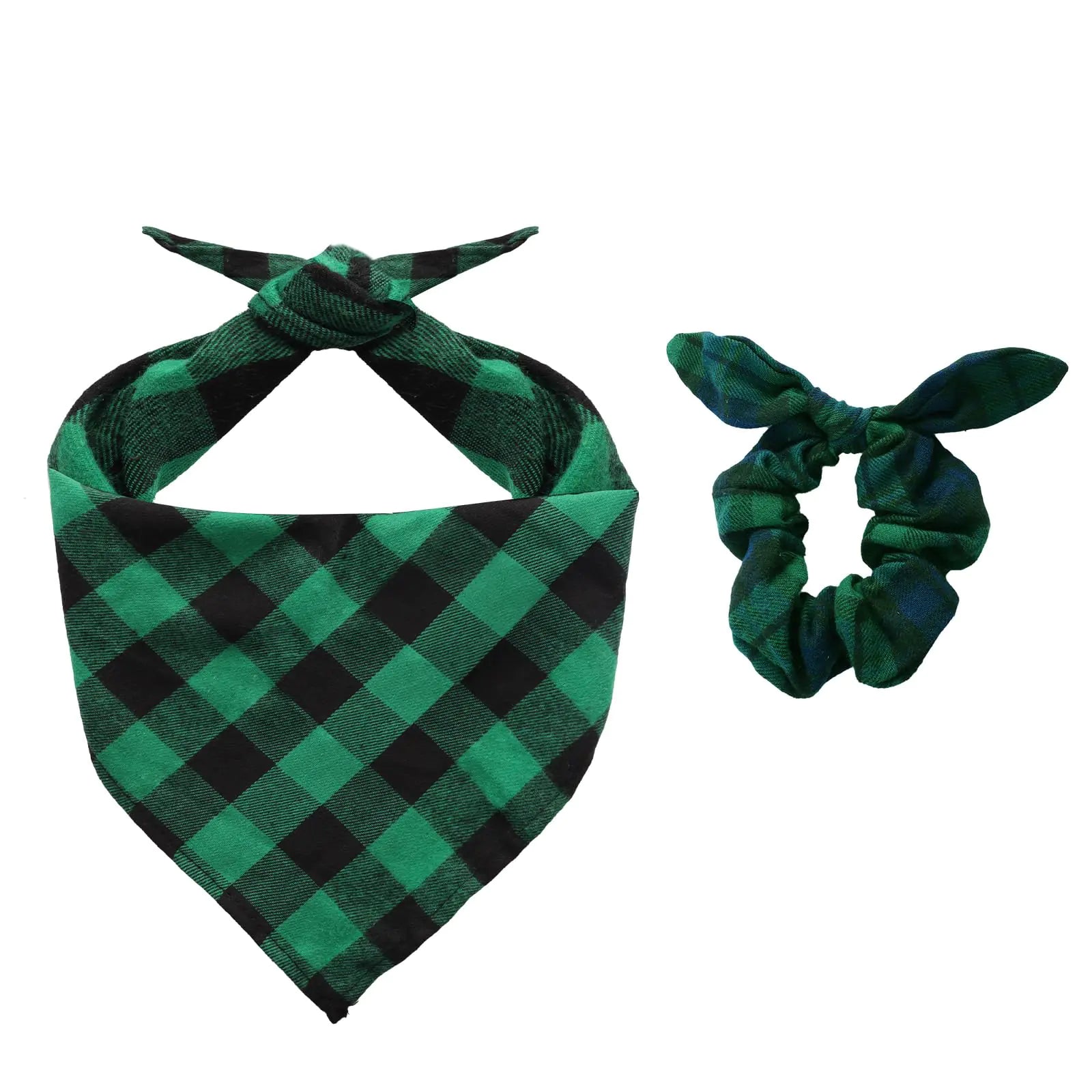 Christmas Dog Bandana & Matching Scrunchie Set