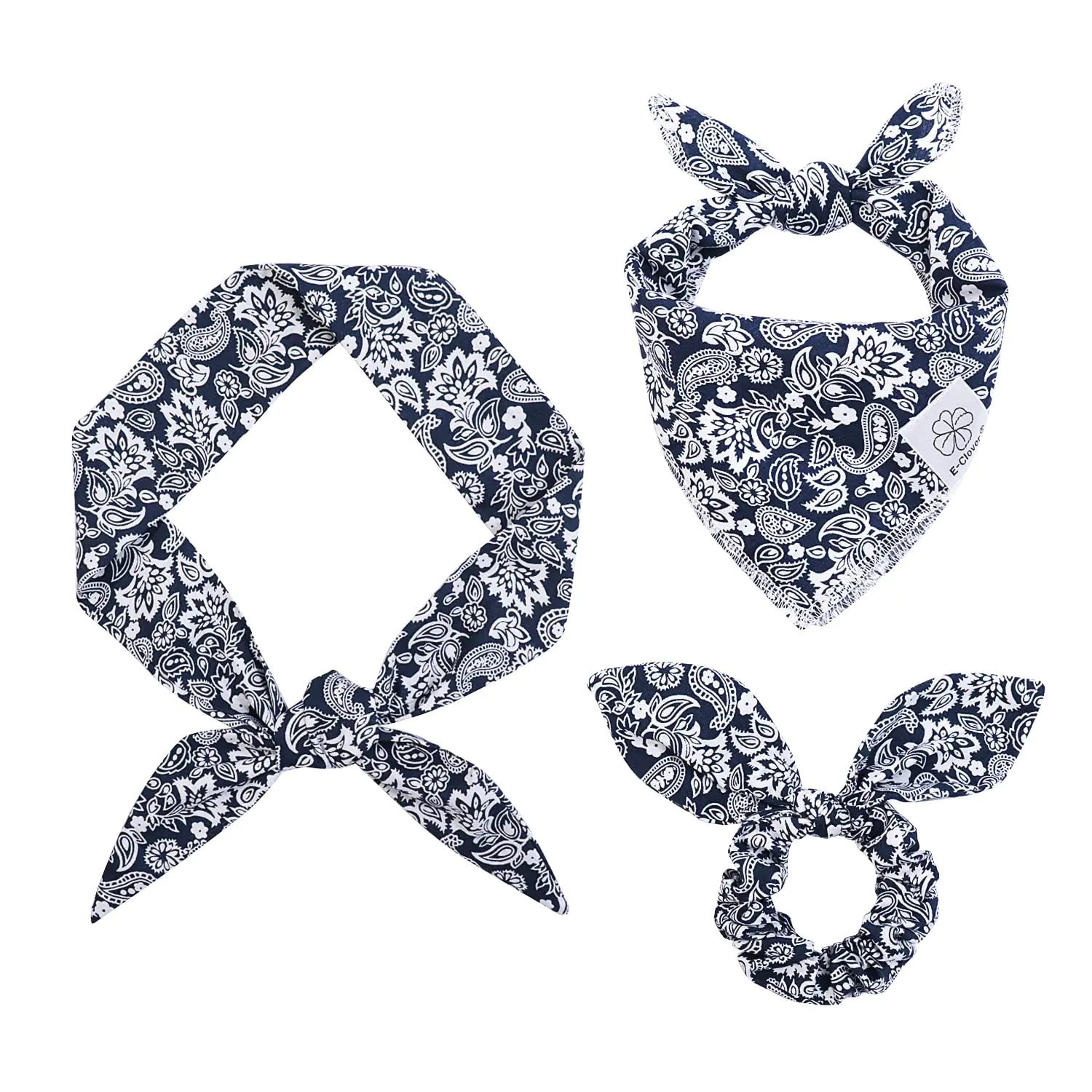 Boho Dog Bandana & Matching Scrunchie Set