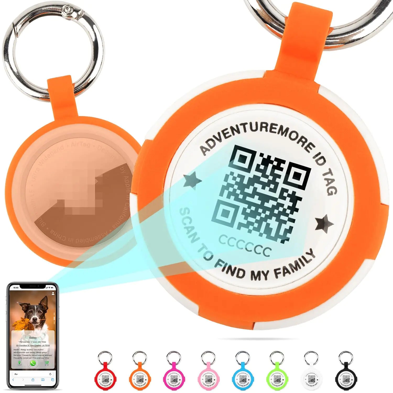 Smart Airtag Holder with QR Code